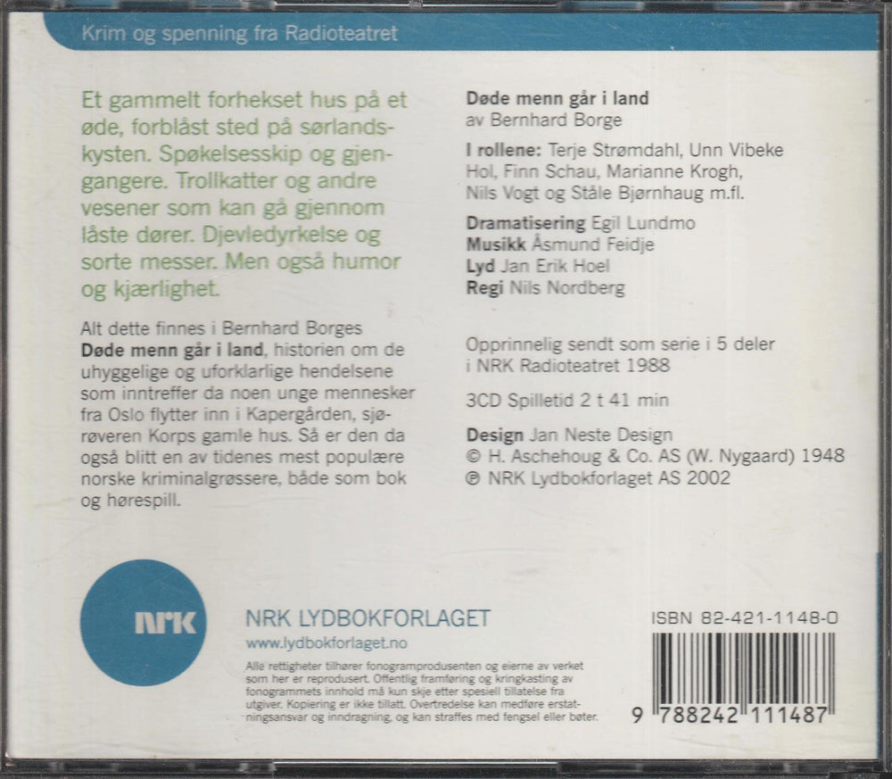 Bernhard Borge. Døde menn går i land (NRK Radioteatret). Lydbok på 3 CD.