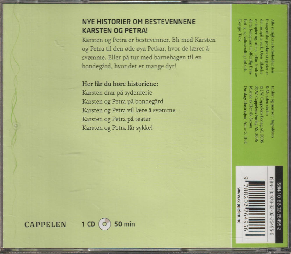 Tor Åge Bringsværd og Anne G. Holt. Karsten og Petra får sykkel. Lydbok på 1 CD.