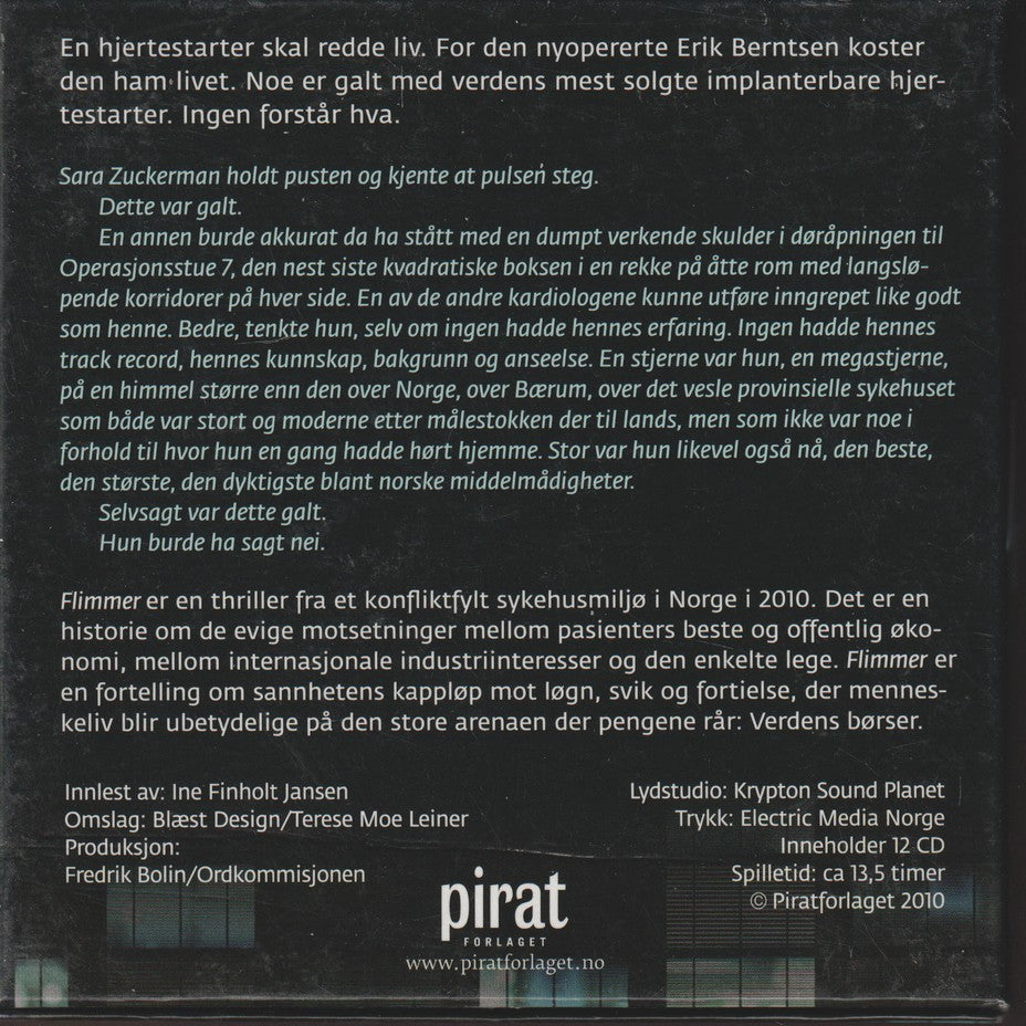 Anne Holt og Even Holt. Flimmer. Lydbok på 12 CD.