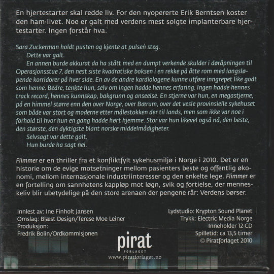 Anne Holt og Even Holt. Flimmer. Lydbok på 12 CD.