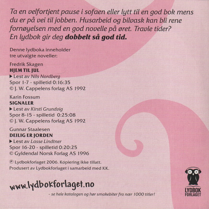 Kun med KK. Utvalgte noveller – Karin Fossum, Gunnar Staalesen, Fredrik Skagen. Lydbok på CD.