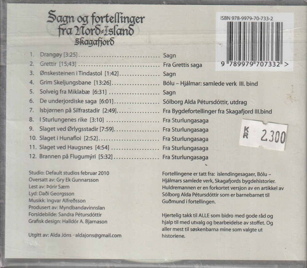 Sagn og fortellinger fra Nord-Island – Skagafjord. Lydbok på CD.