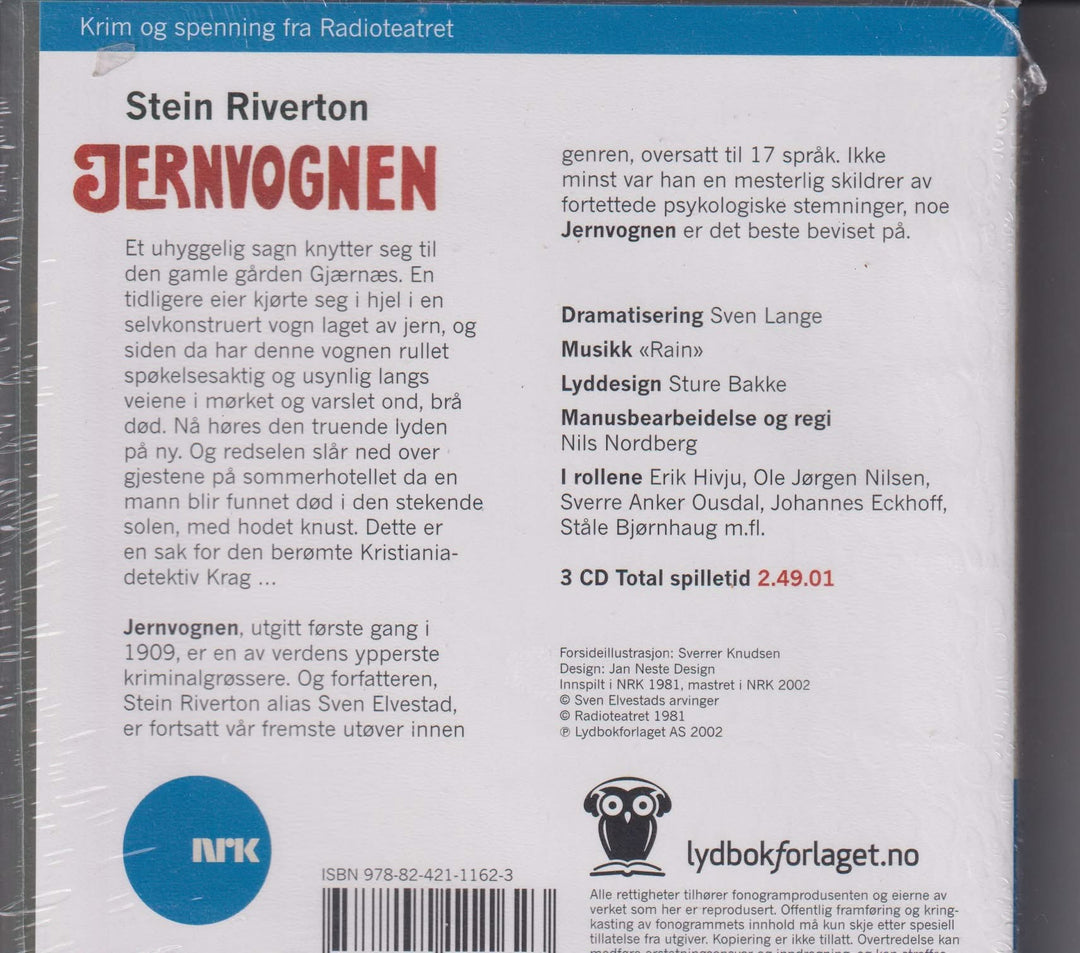 Stein Riverton. Jernvognen (NRK Radioteatret). Lydbok på 3 CD. Ny i plast!