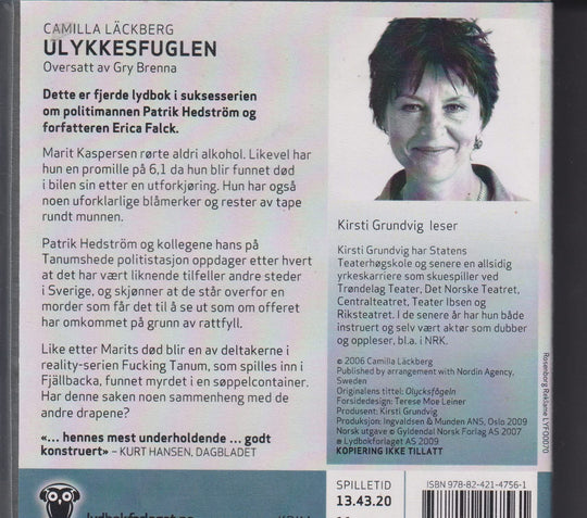 Camilla Läckberg. Ulykkesfuglen. Lydbok på CD.