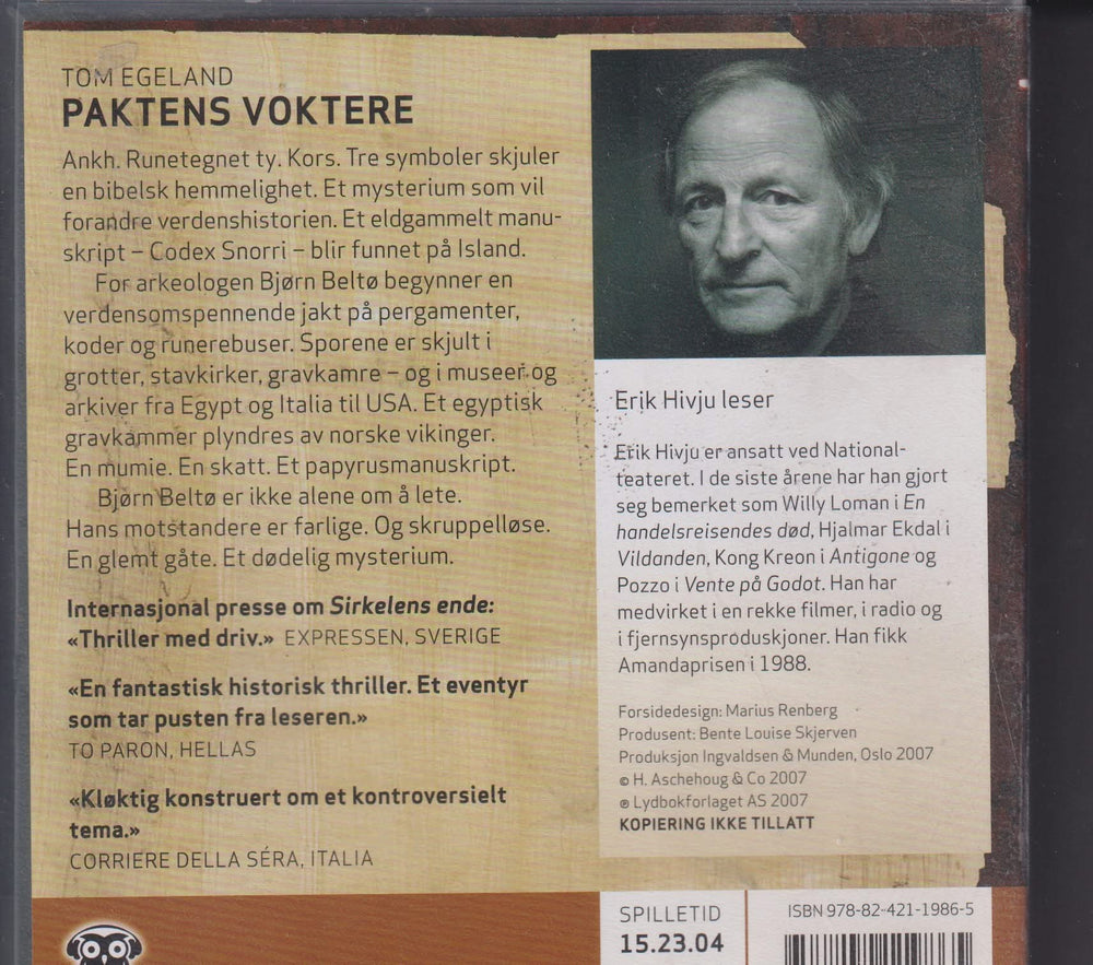 Tom Egeland. Paktens voktere. Lydbok på CD.