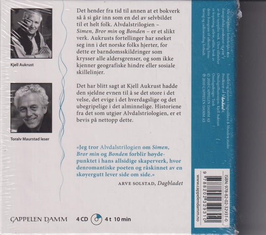 Kjell Aukrust. Alvdalstrilogien. Lydbok på 4 CD. Ny i plast!