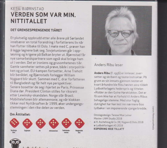 Ketil Bjørnstad. Verden som var min – Nittitallet. Lydbok på CD.