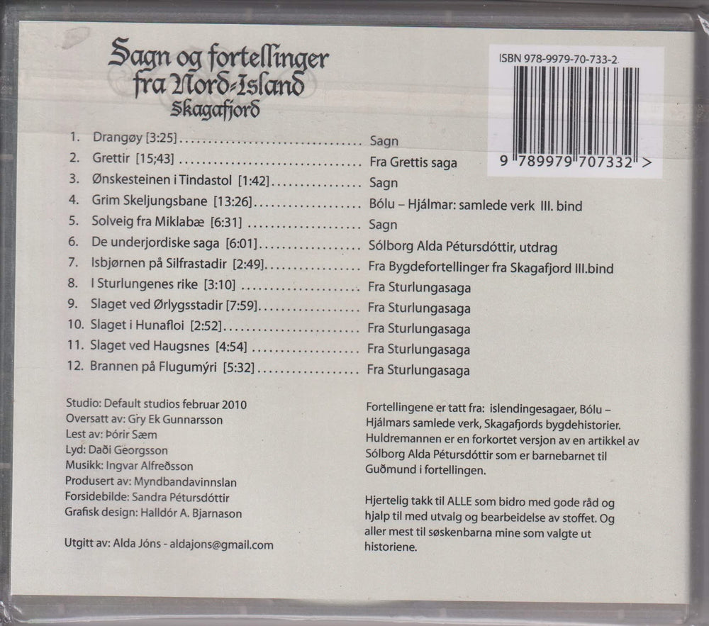 Sagn og fortellinger fra Nord-Island – Skagafjord. Lydbok på CD.