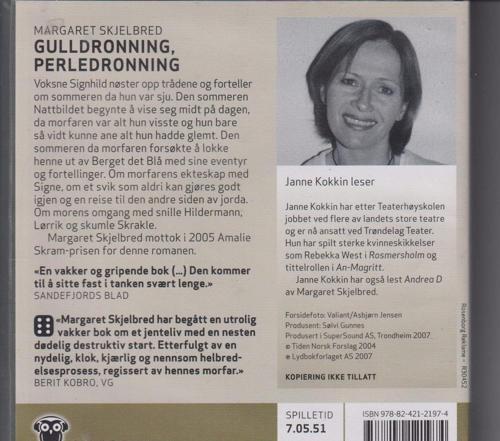 Margaret Skjelbred. Gulldronning, perledronning. Lydbok på CD.