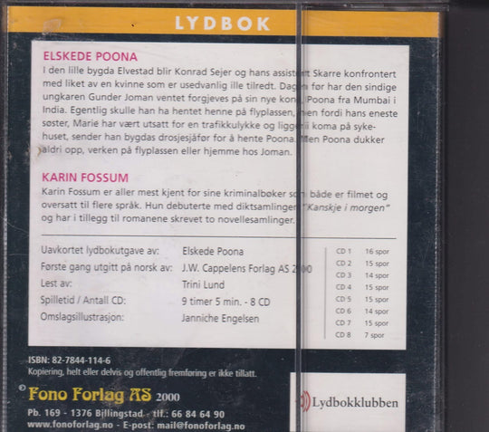 Karin Fossum. Elskede Poona. Lydbok på 8 CD.