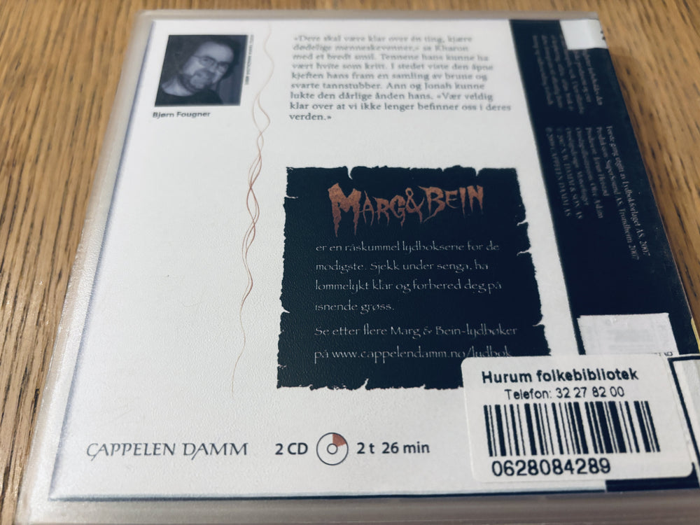 Jon Ewo. 2011. Marg & Bein: Dødens glassøye. Lydbok på CD (fra bibliotek, pene disker).