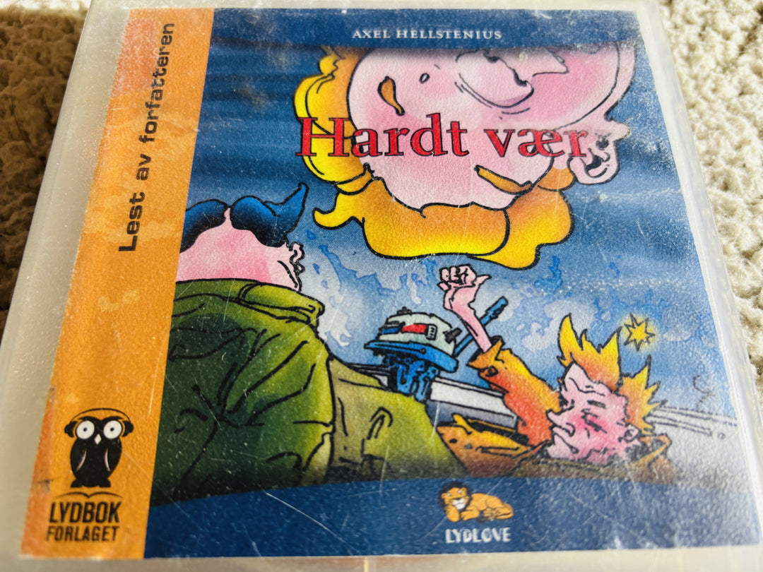 Axel Hellstenius, 2002, Hardt vær. Lydbok på CD (fra bibliotek, pene disker).