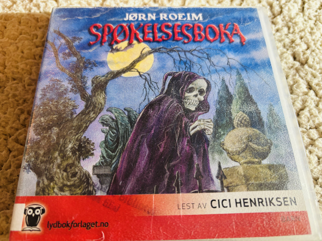 Jørn Roeim, 2001, Spøkelsesboka. Lydbok på CD (fra bibliotek, pene disker).