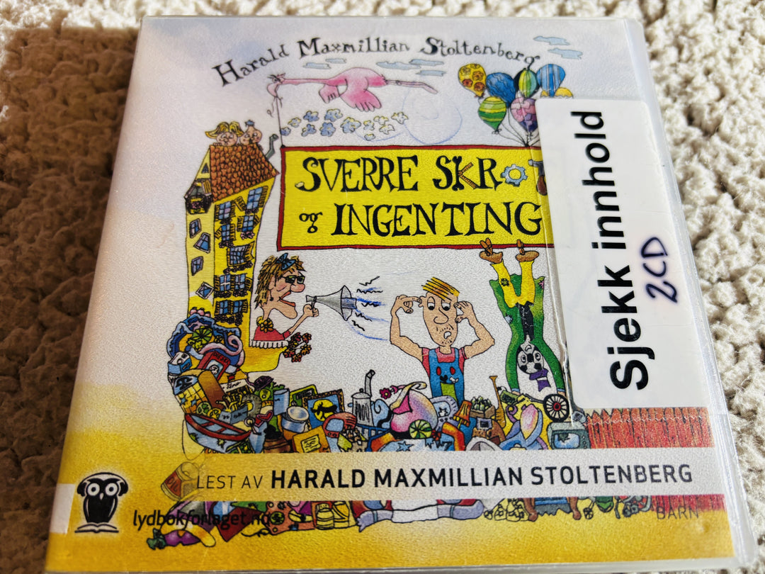 Harald Maxmillian Stoltenberg. 2008. Sverre syr og ingenting. Lydbok på CD (fra bibliotek, pene disker).