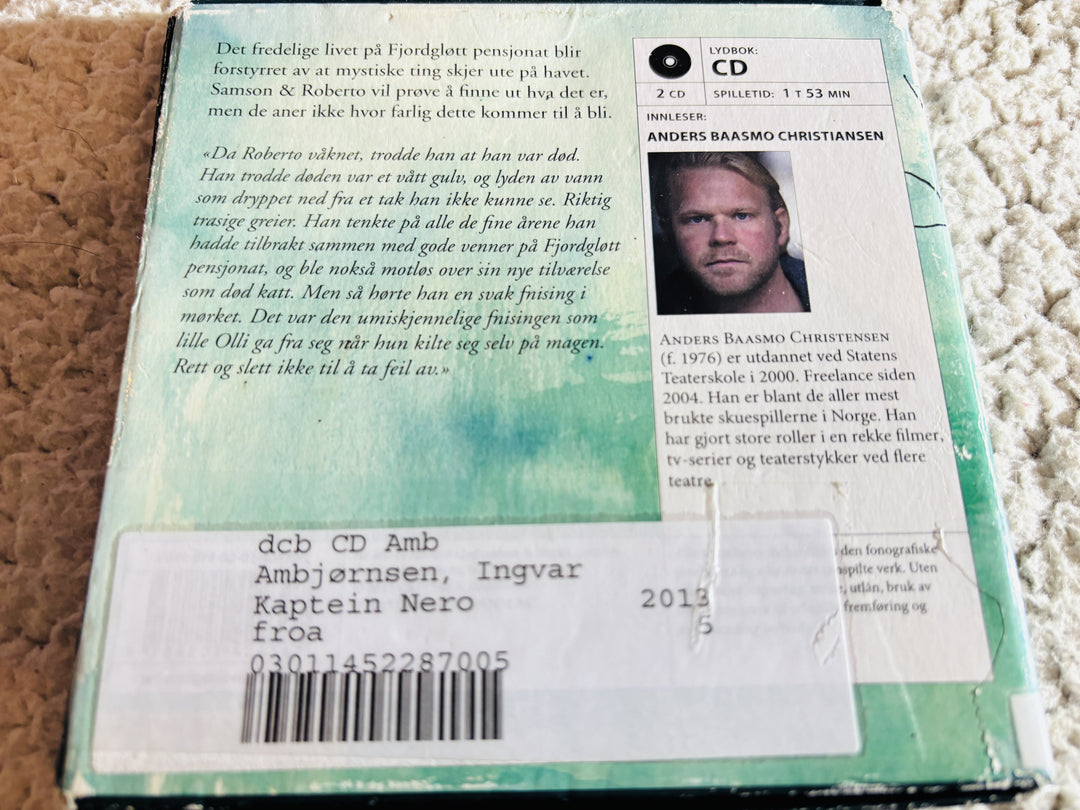Kaptein Nero, Ingvar Ambjørnsen (2003). Lydbok på CD (fra bibliotek, pene disker).