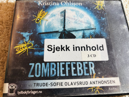Zombifeber, Kristina Ohlsson (2014). Lydbok på CD (fra bibliotek, pene disker).