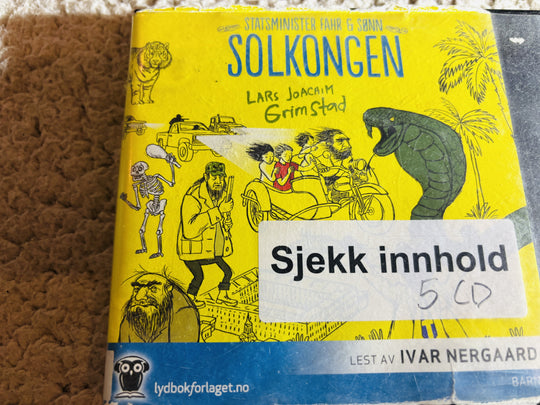 Lars Joachim Grimstad. 2014. Solkongen. Lydbok på CD (fra bibliotek, pene disker).