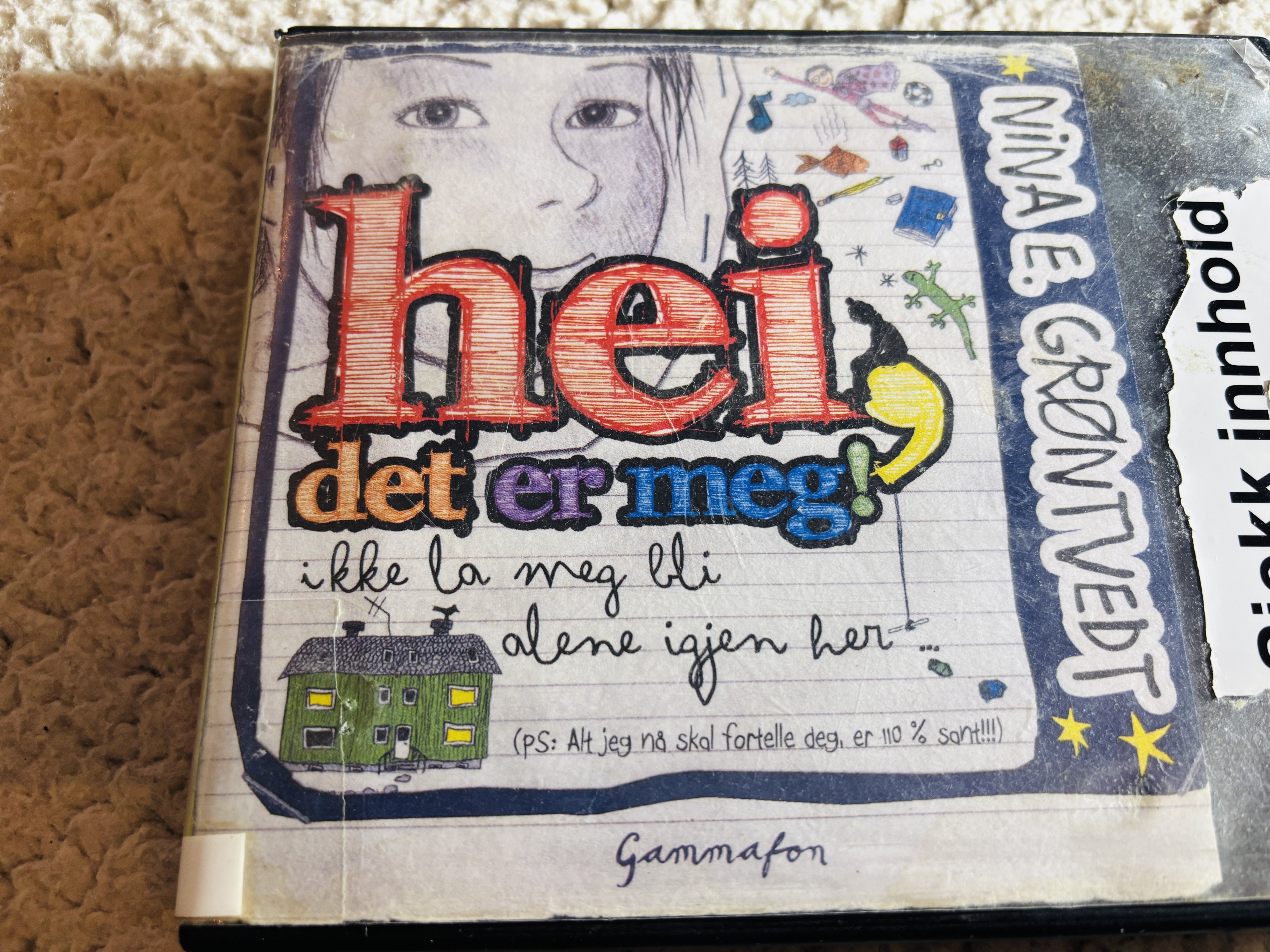 Nina E. Grøntvedt. 2013. Hei, det er meg! Lydbok på CD (fra bibliotek, pene disker).