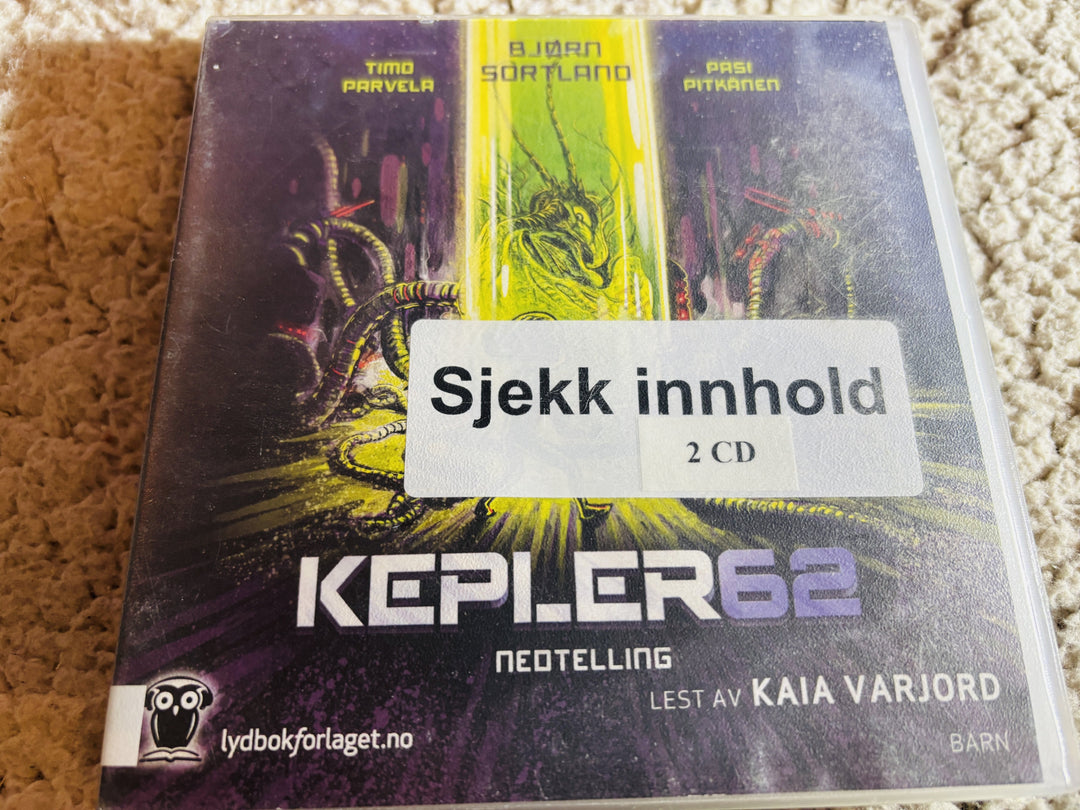 Bjørn Sortland & Timo Parvela. 2018. Kepler62: Nedtelling. Lydbok på CD (fra bibliotek, pene disker).