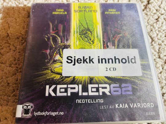 Bjørn Sortland & Timo Parvela. 2018. Kepler62: Nedtelling. Lydbok på CD (fra bibliotek, pene disker).