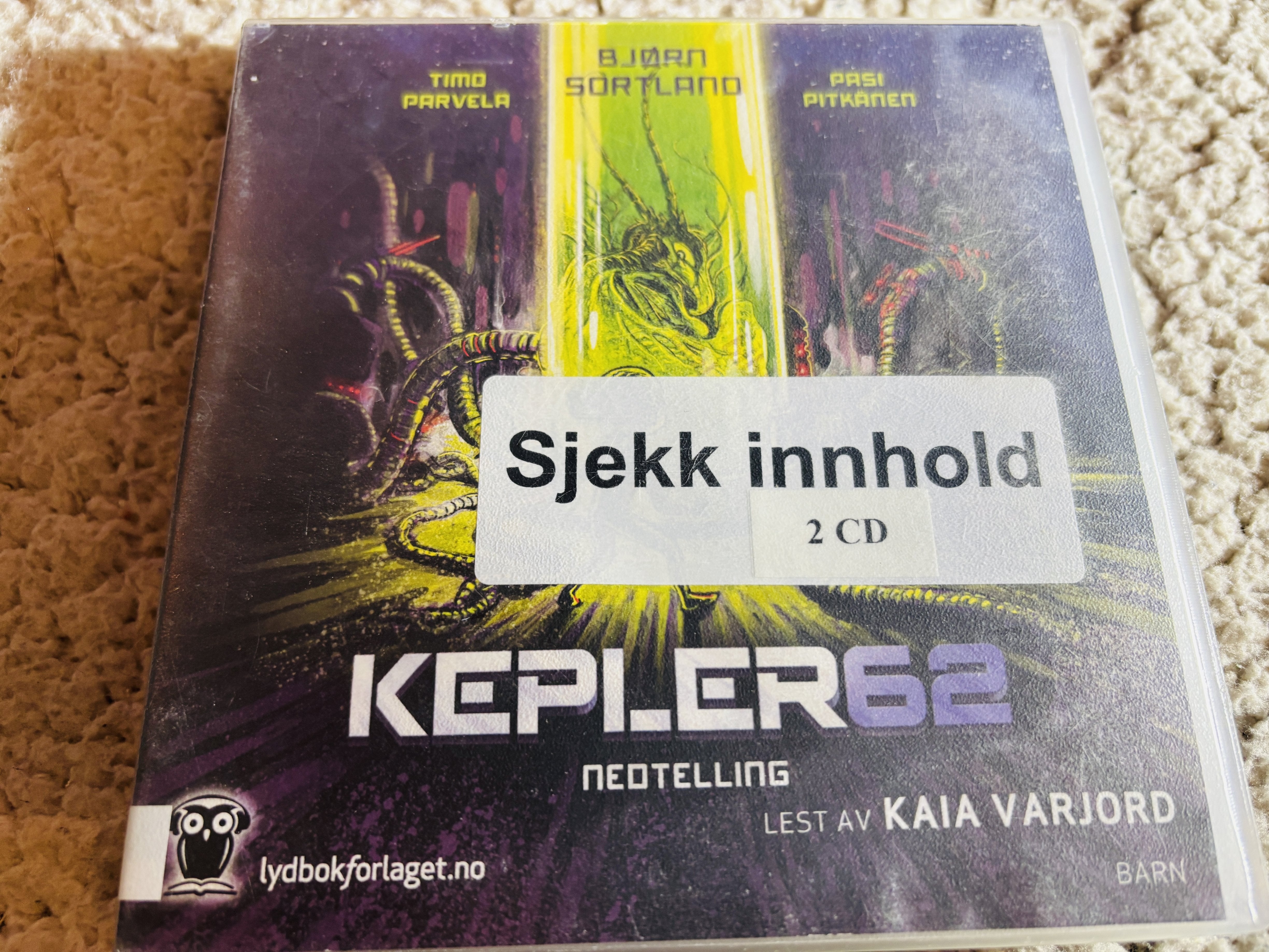 Bjørn Sortland & Timo Parvela. 2018. Kepler62: Nedtelling. Lydbok på CD (fra bibliotek, pene disker).