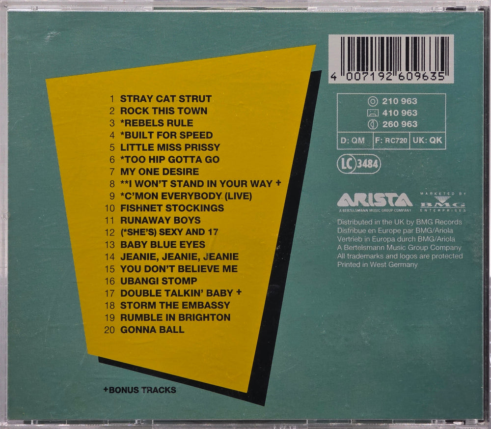 Stray Cats. Back to the Alley: The Best of the Stray Cats. 1990. Musikk-CD.