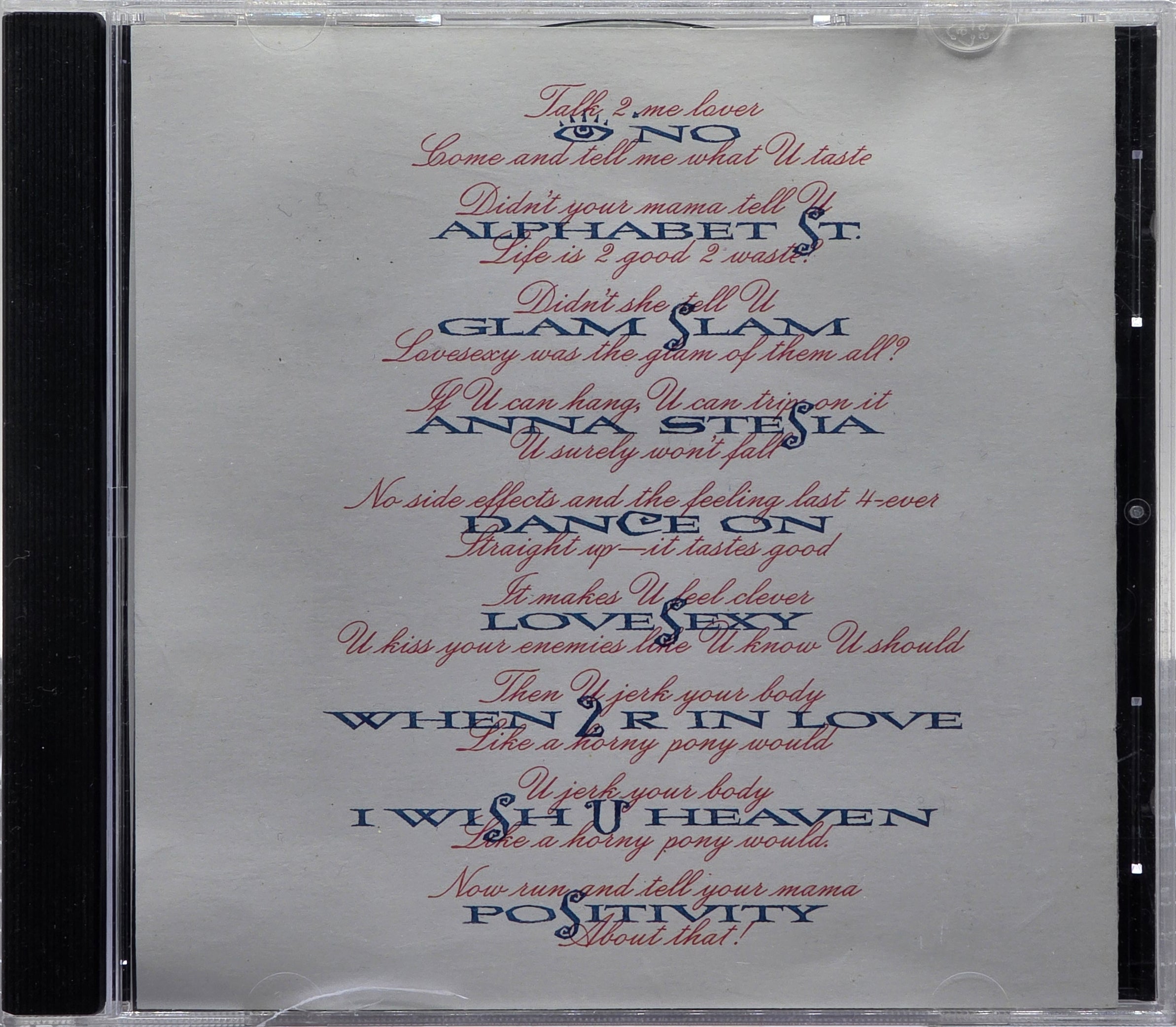 Prince. Lovesexy. 1988. Musikk-CD.