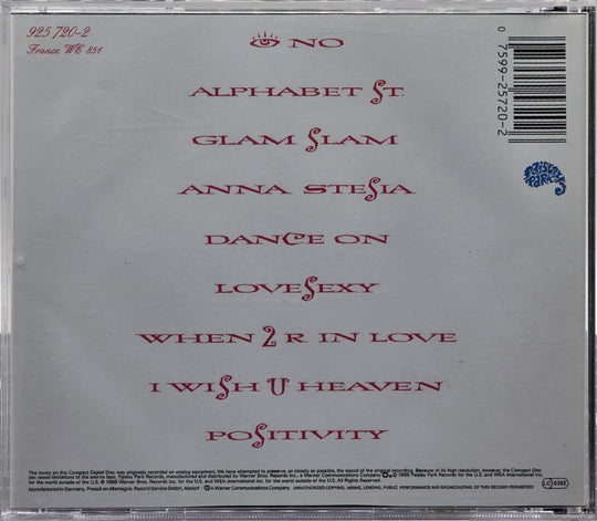 Prince. Lovesexy. 1988. Musikk-CD.