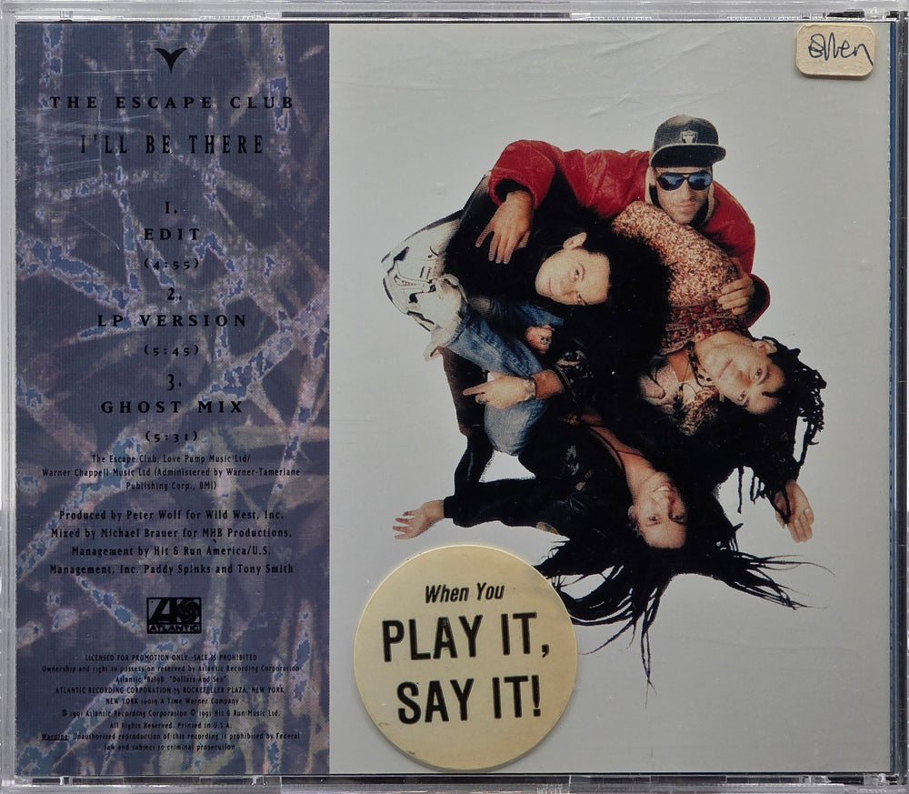 The Escape Club. I'll Be There (Single). 1991. Musikk-CD.
