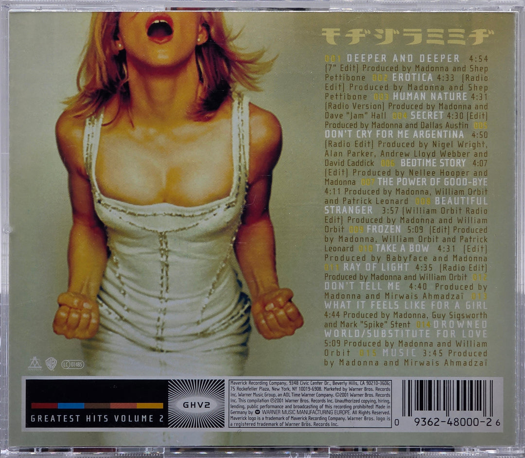 Madonna. GHV2 (Greatest Hits Volume 2). 2001. Musikk-CD.