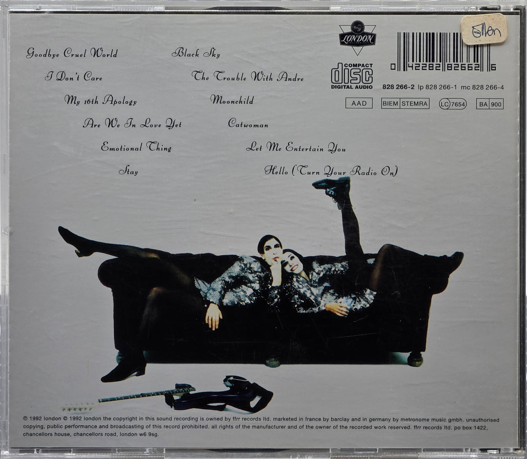 Shakespears Sister. Hormonally Yours. 1992. Musikk-CD.