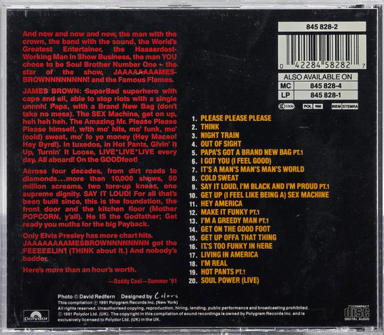James Brown. The Very Best of (Sex Machine). 1991. Musikk-CD.