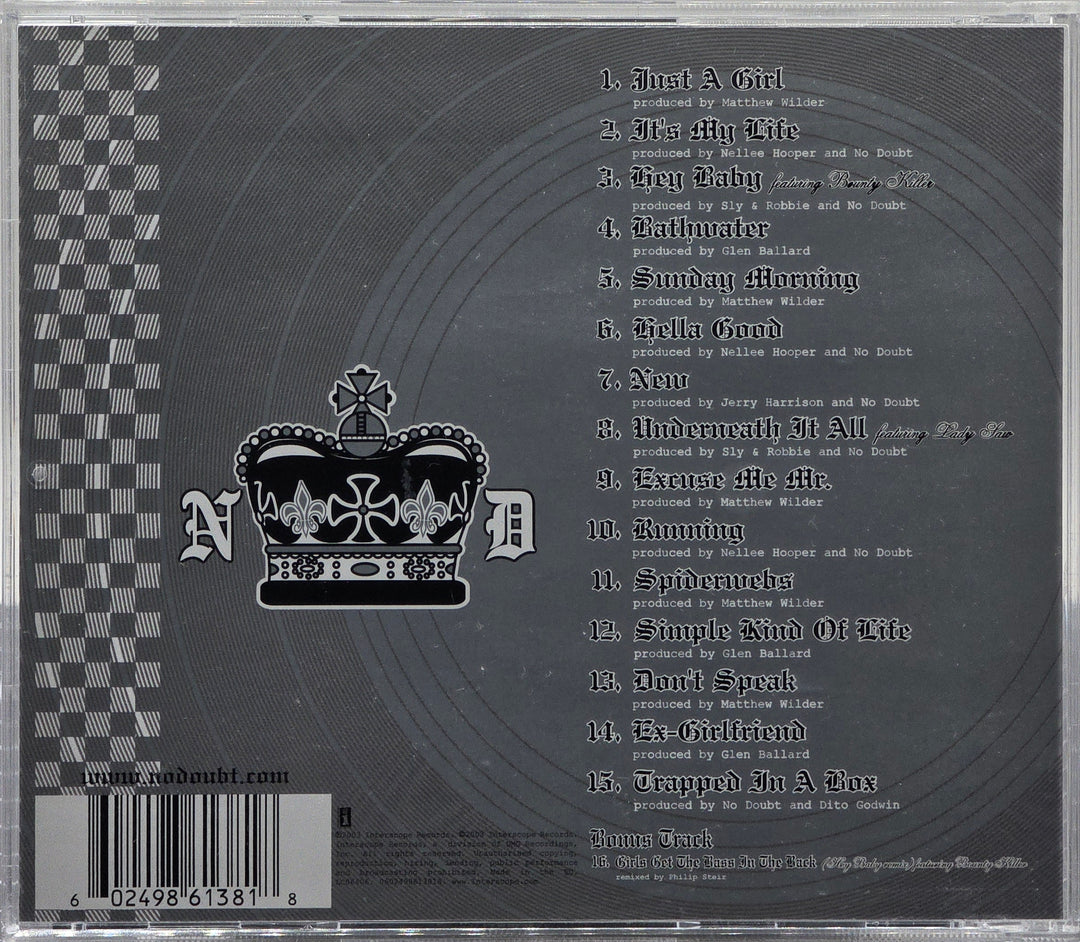 No Doubt. The Singles 1992-2003. 2003. Musikk-CD.