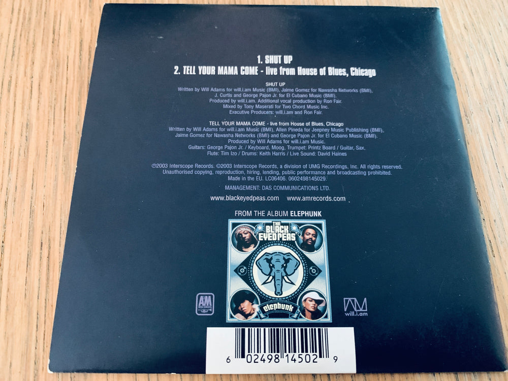 The Black Eyed Peas. Shut Up. 2003. Musikk-CD.