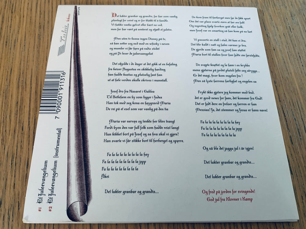 Klovner i Kamp. Et Juleevangelium. 2005. Musikk-CD.