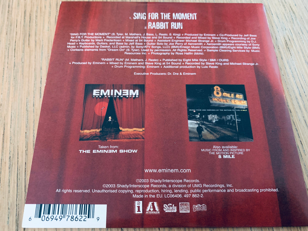 Eminem. Sing For The Moment. 2003. Musikk-CD.