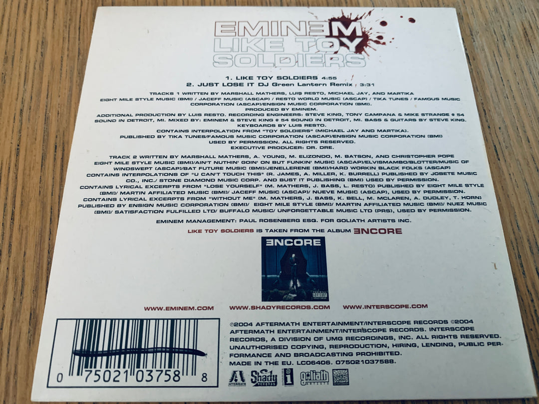 Eminem, Like Toy Soldiers, 2004, Musikk-CD.