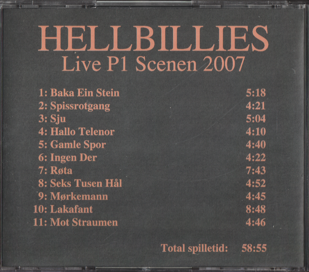 Hellbillies. 2007. Live P1 Scenen 2007. CD.
