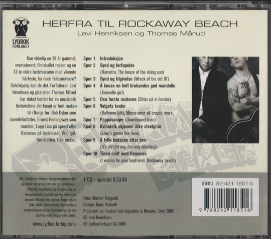 Levi Henriksen & Thomas Mårud. 2006. Herfra til Rockaway Beach. CD.