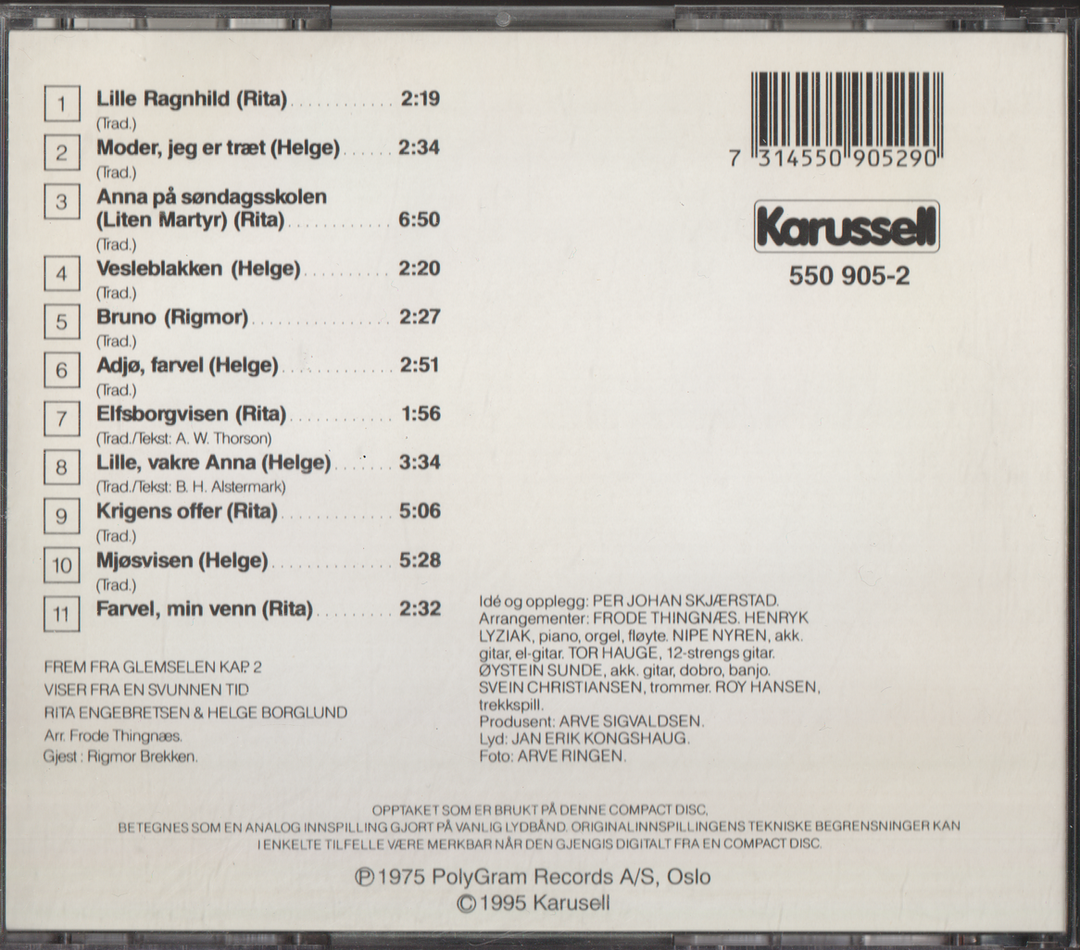 Rita Engebretsen & Helge Borglund, 1982, Frem Fra Glemselen kap. 2. CD.