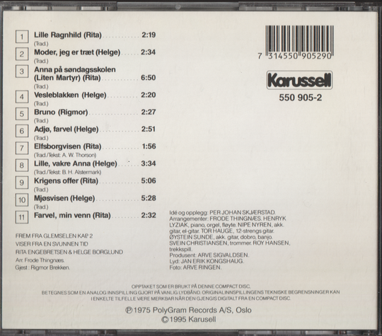 Rita Engebretsen & Helge Borglund, 1982, Frem Fra Glemselen kap. 2. CD.