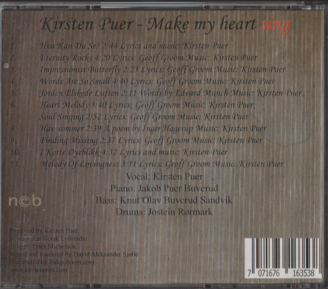 Kirsten Puer, 2013, Make my heart Sing. CD.