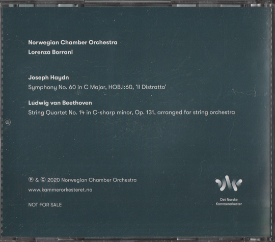 Norwegian Chamber Orchestra, Lorenza Borrani. 2012. Haydn / Beethoven. CD.