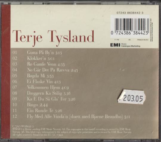 Terje Tysland, 2005, Gull (EMI Gull). CD.