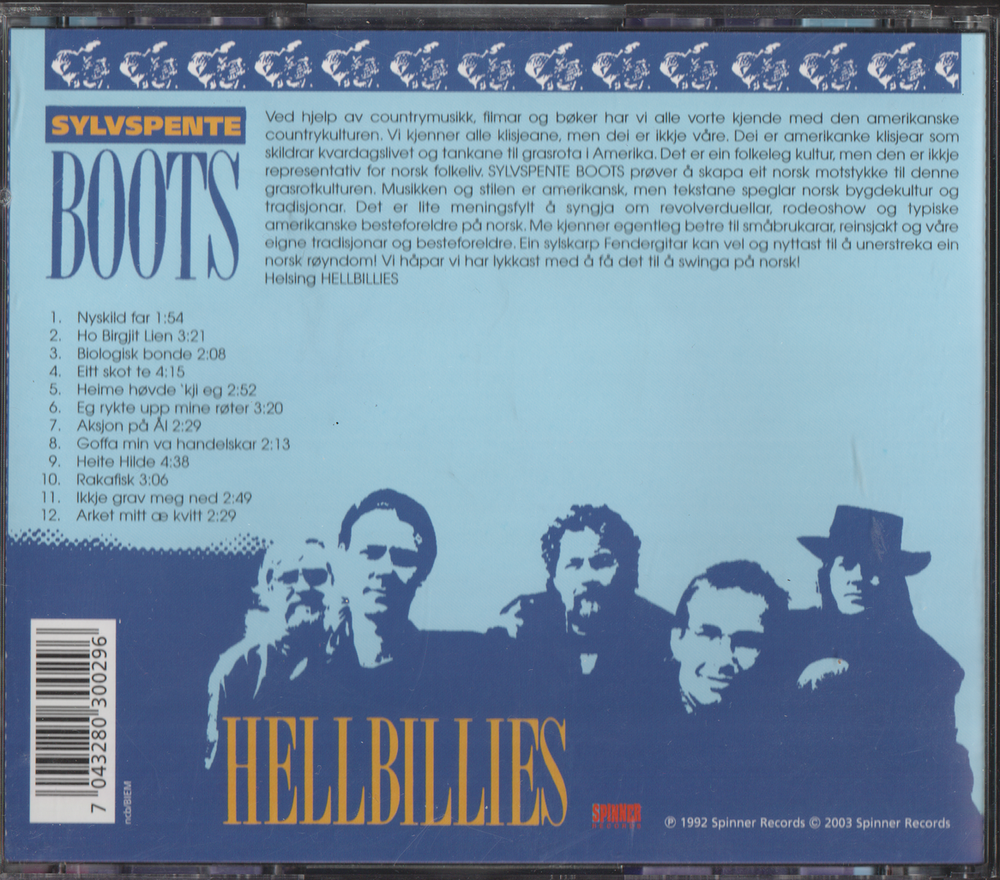 Hellbillies. 1992. Sylvspente boots. CD.