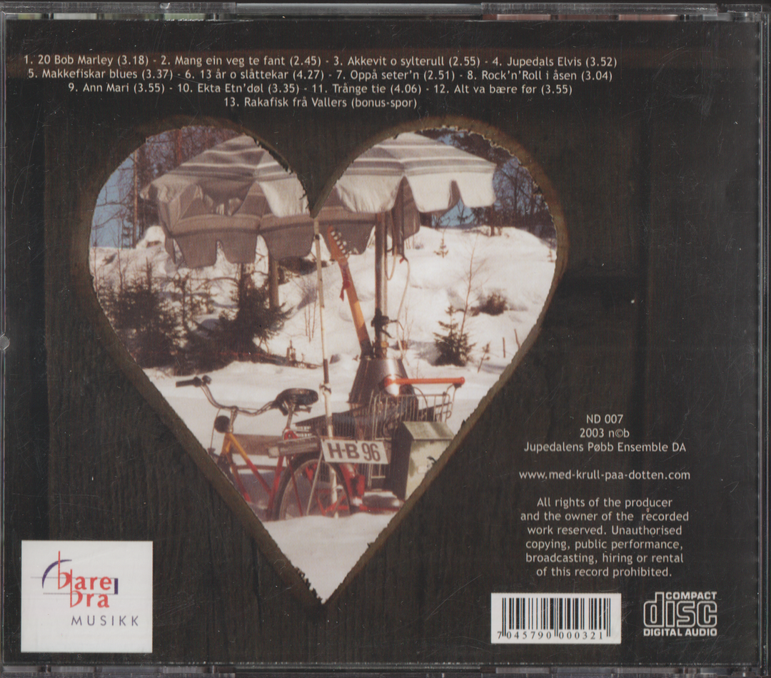 Jupedalens Pøbb Ensemble (2000) Trånge Tie. CD.