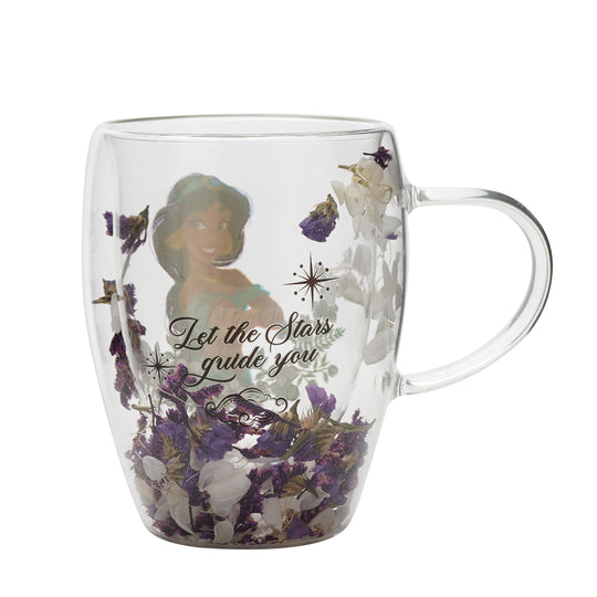 DISNEY PRINCESS - Jasmine - Glass with Dried Flowers 10oz