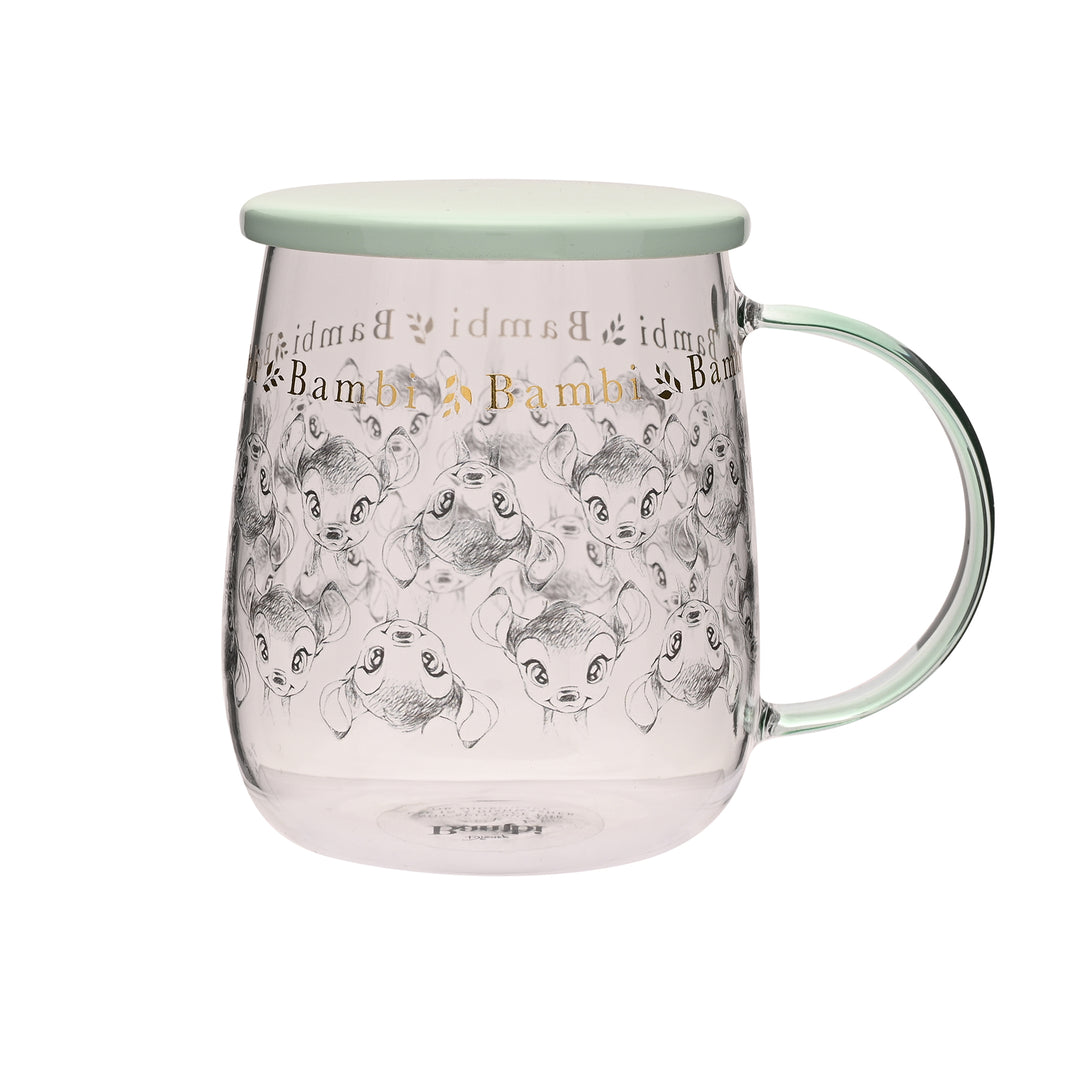DISNEY - Bambi - Glass Mug with Lid 18oz