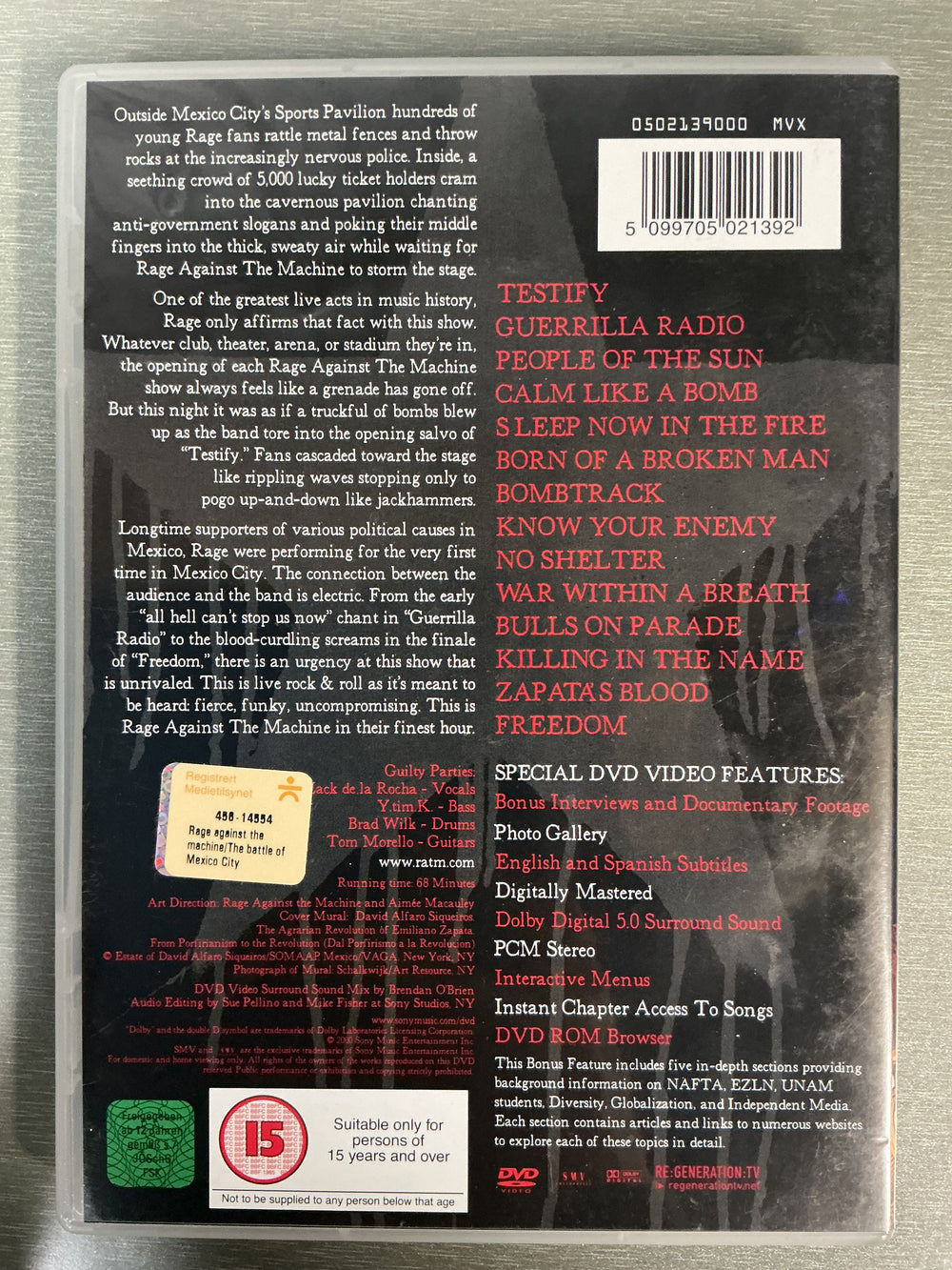 Rage Against the Machine: The Battle of Mexico City. 2001. DVD.