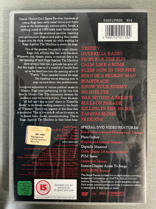 Rage Against the Machine: The Battle of Mexico City. 2001. DVD.